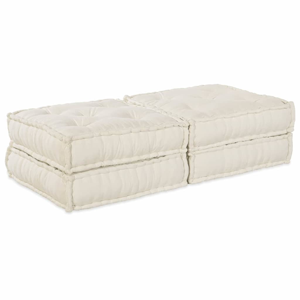 Modulsofa enhet 2 st Tyg Gräddvit 140 x 70 x 36 cm