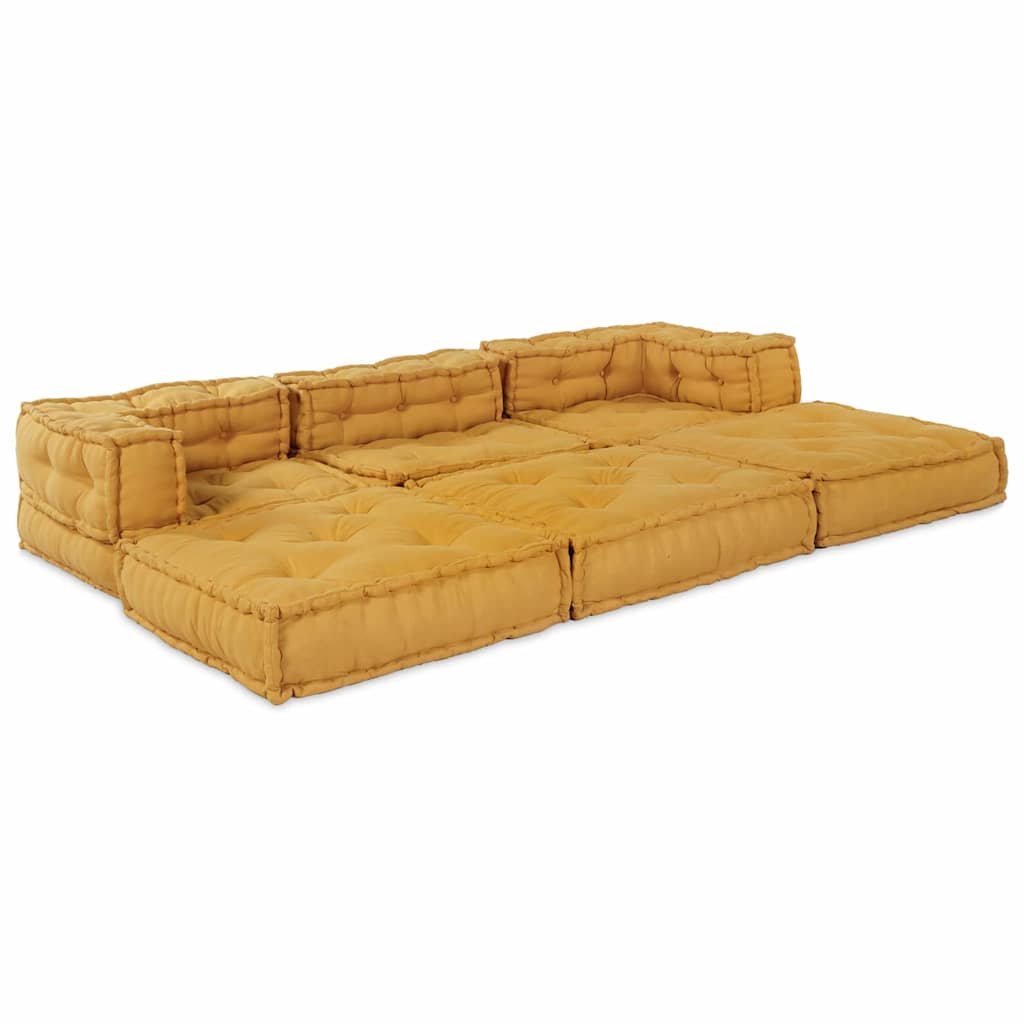 Modulsofa enhet 2 st Tyg Gul 140 x 70 x 56 cm