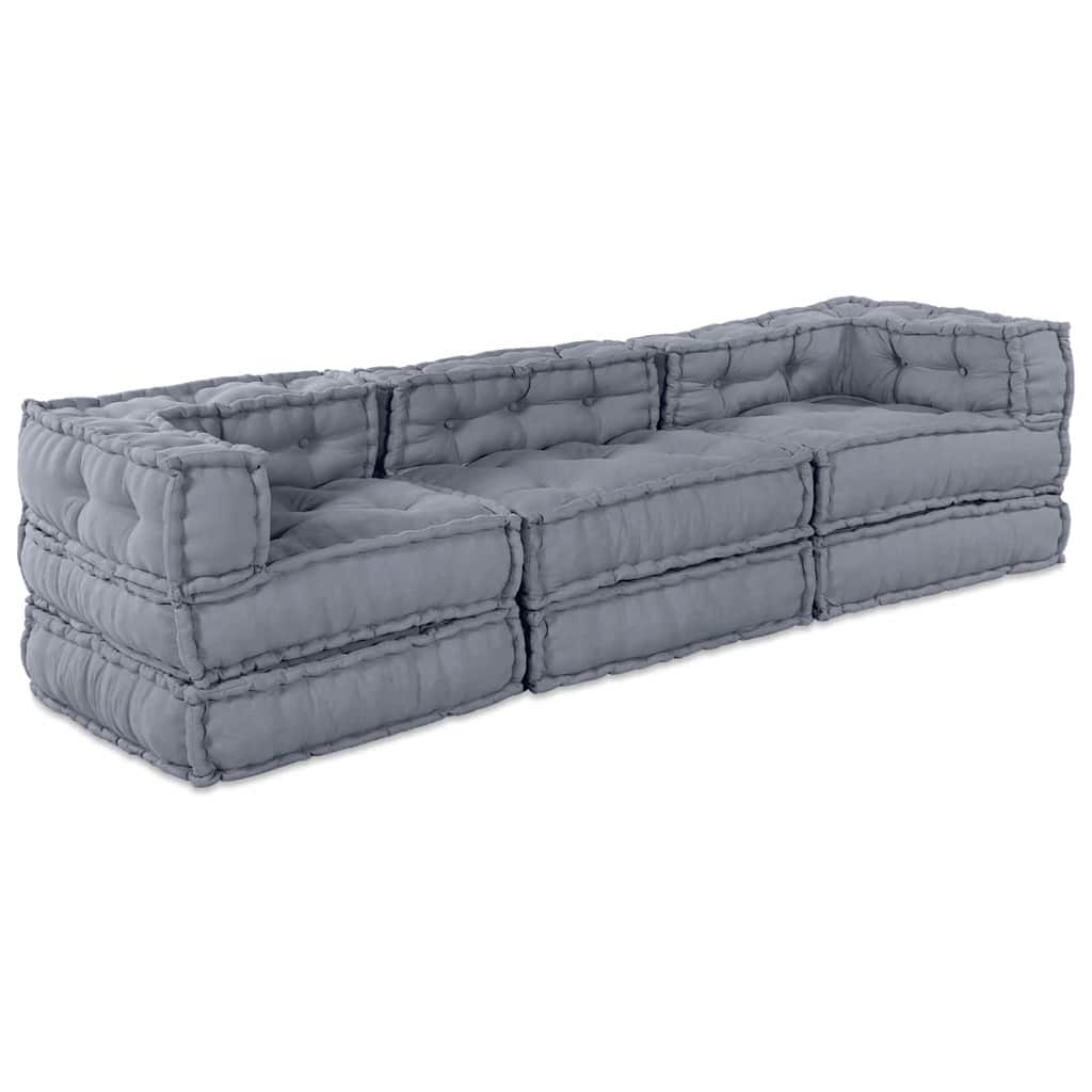 Modulsofa enhet Tyg Grå 210 x 70 x 56 cm
