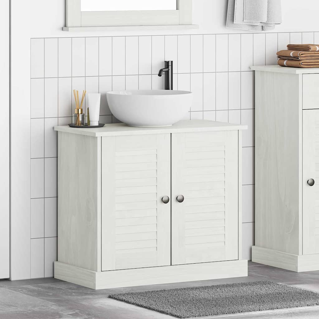Diskbänksskåp VIGO Vit och antikvit 68 x 34 x 59 cm Massiv furu