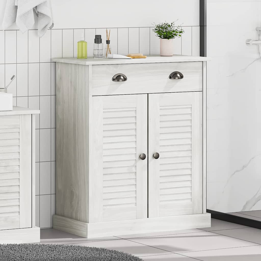 Badrumsskåp VIGO Vit och antikvit 68 x 34 x 80 cm Massiv furu