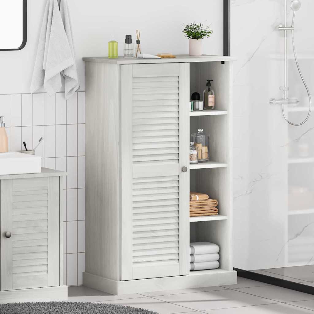 Badrumsskåp VIGO Vit och antikvit 68 x 34 x 110 cm Massiv furu
