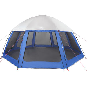 Pooltält med avtagbara gylf- och nätväggar azurblå 510x510 cm