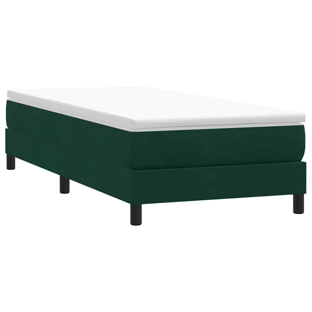 Resårsäng utan madrass mörkgrön 90x210 cm sammet