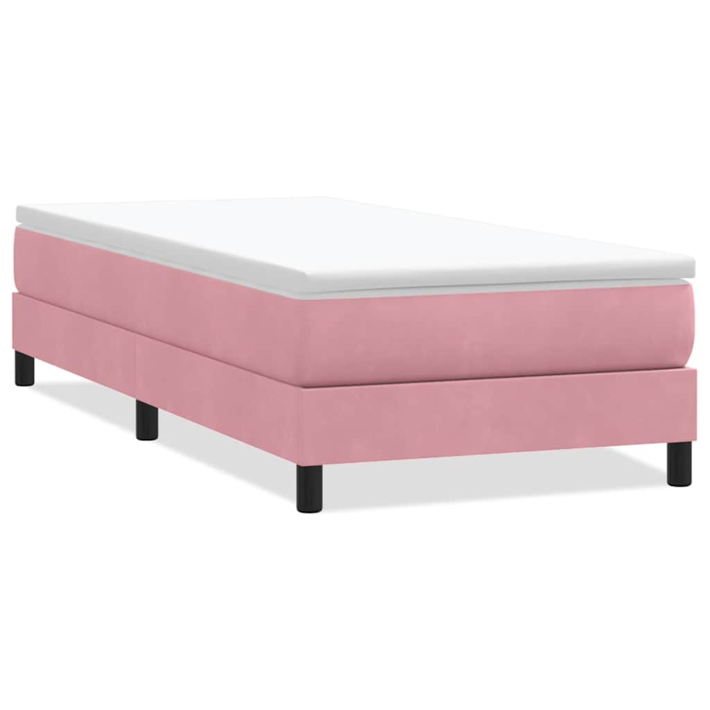 Resårsäng utan madrass rosa 90x210 cm sammet