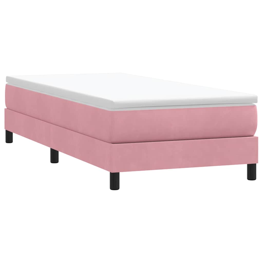 Resårsäng utan madrass rosa 90x210 cm sammet