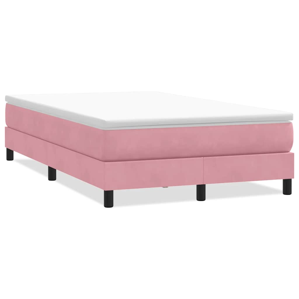 Resårsäng utan madrass rosa 120x210 cm sammet