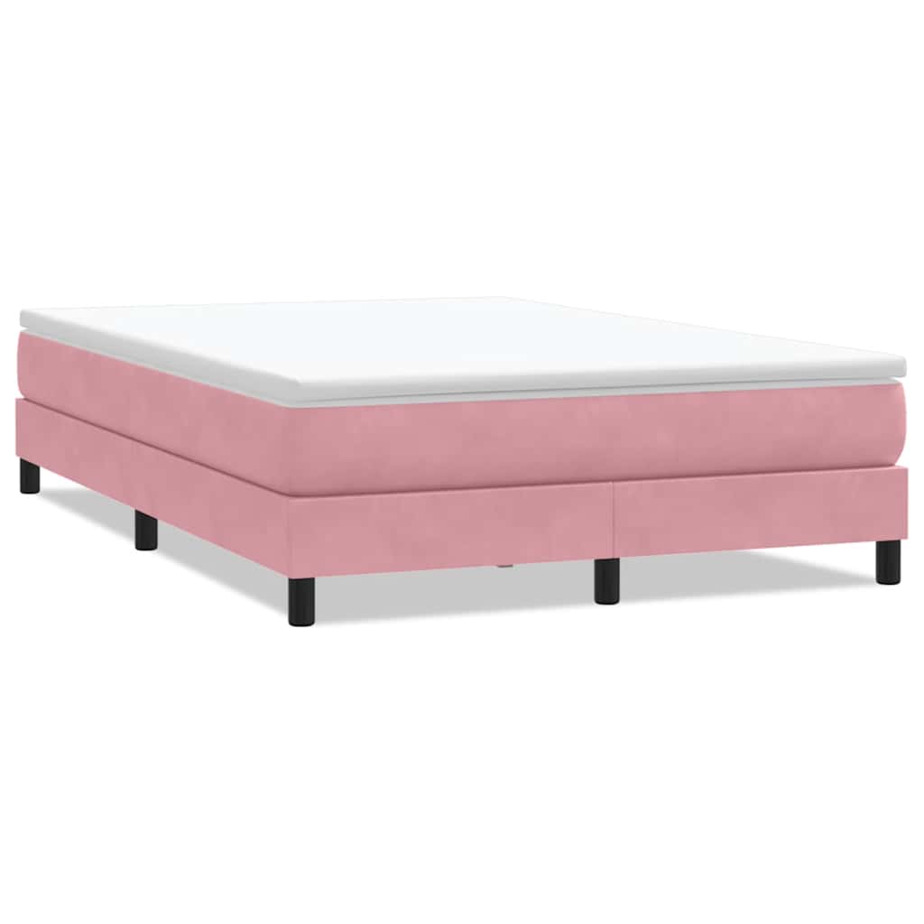 Ramsäng utan madrass rosa 160x210 cm sammet
