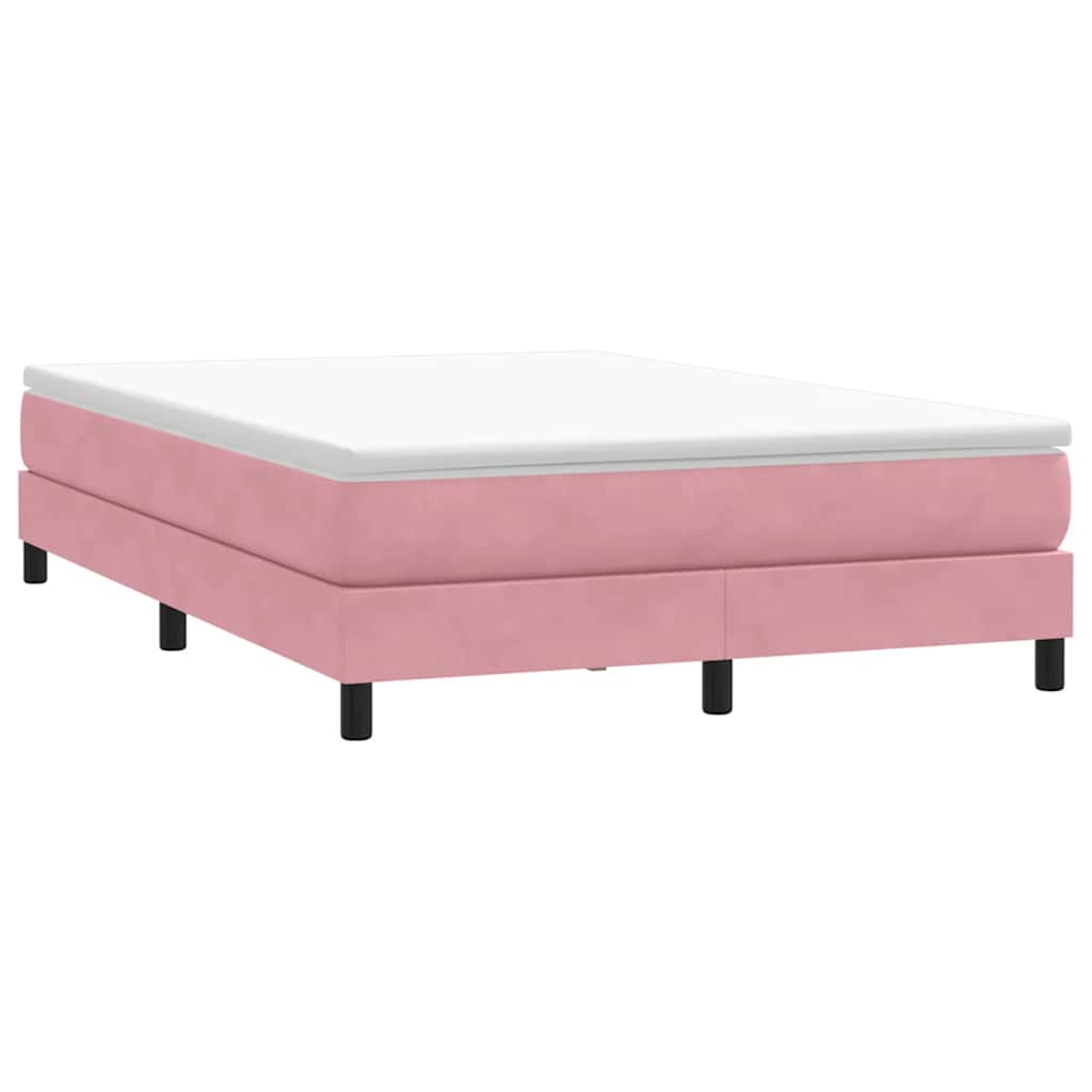 Ramsäng utan madrass rosa 160x210 cm sammet