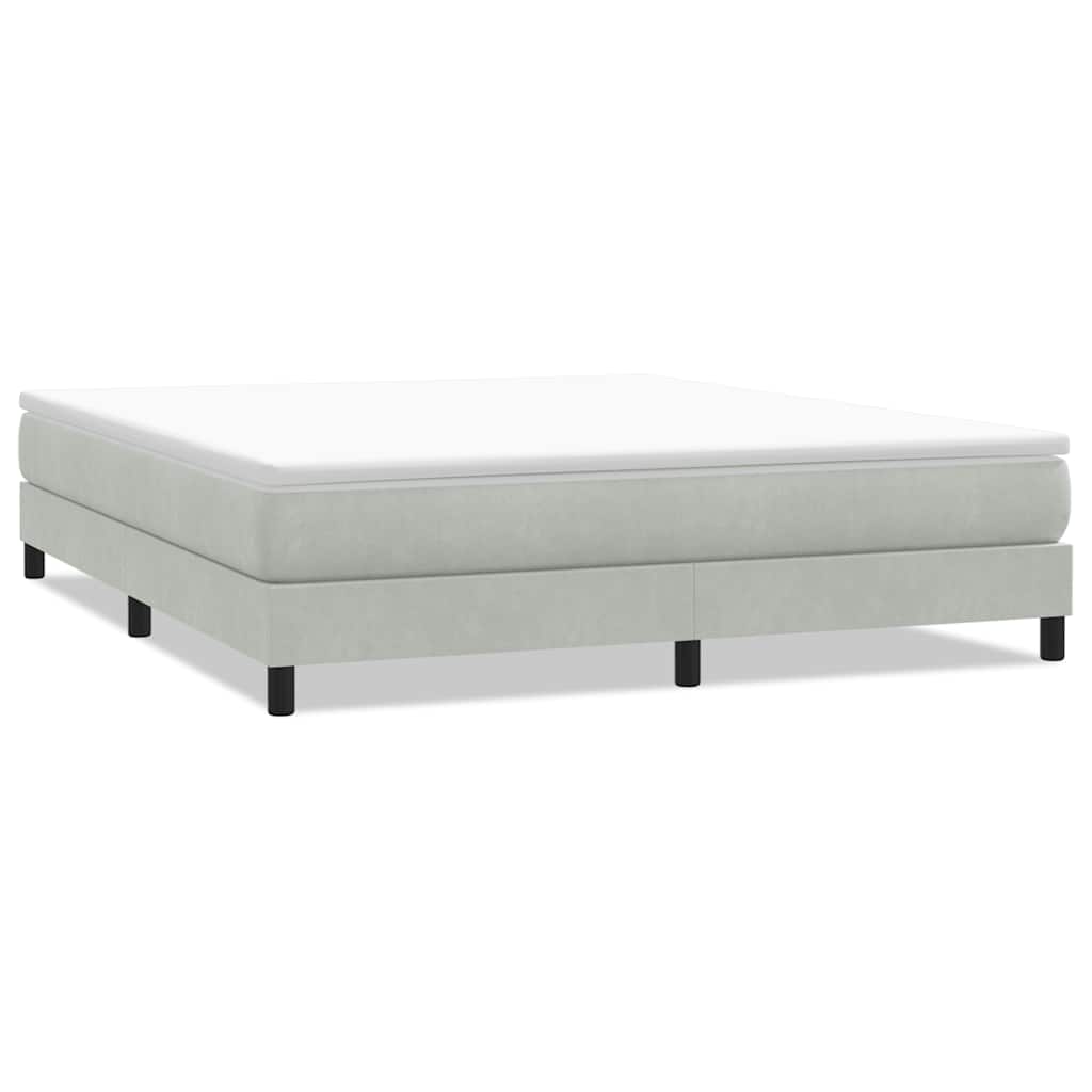 Ramsäng utan madrass ljusgrå 180x210 cm sammet