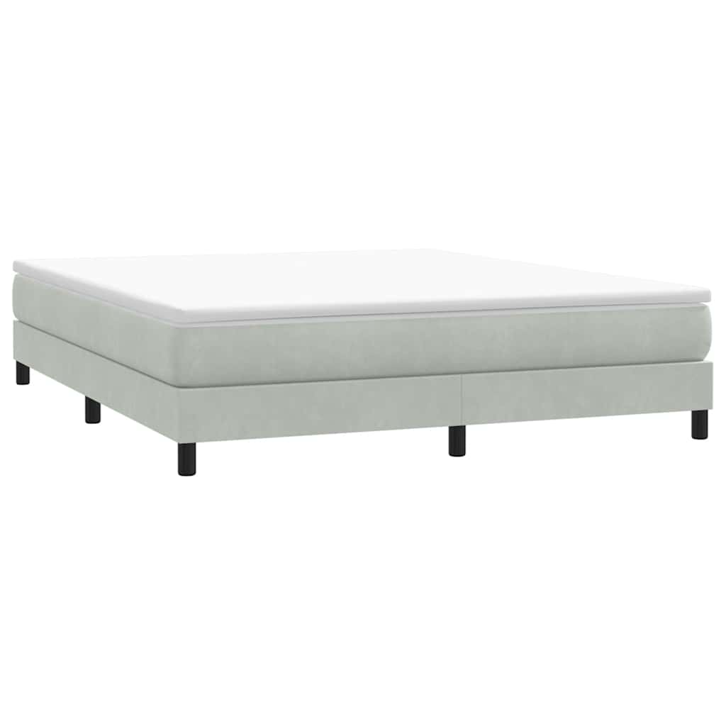 Ramsäng utan madrass ljusgrå 180x210 cm sammet