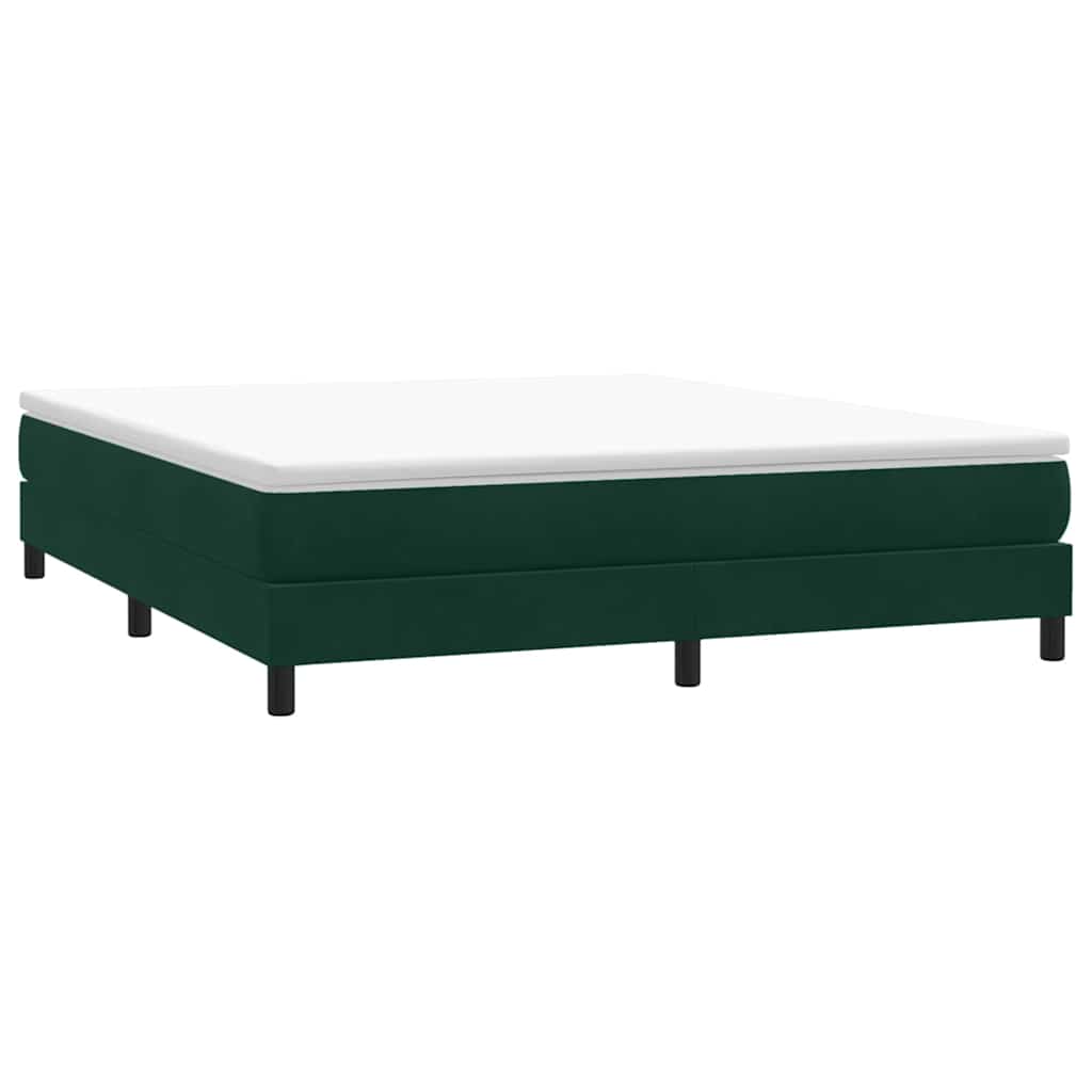 Resårsäng utan madrass mörkgrön 180x210 cm sammet