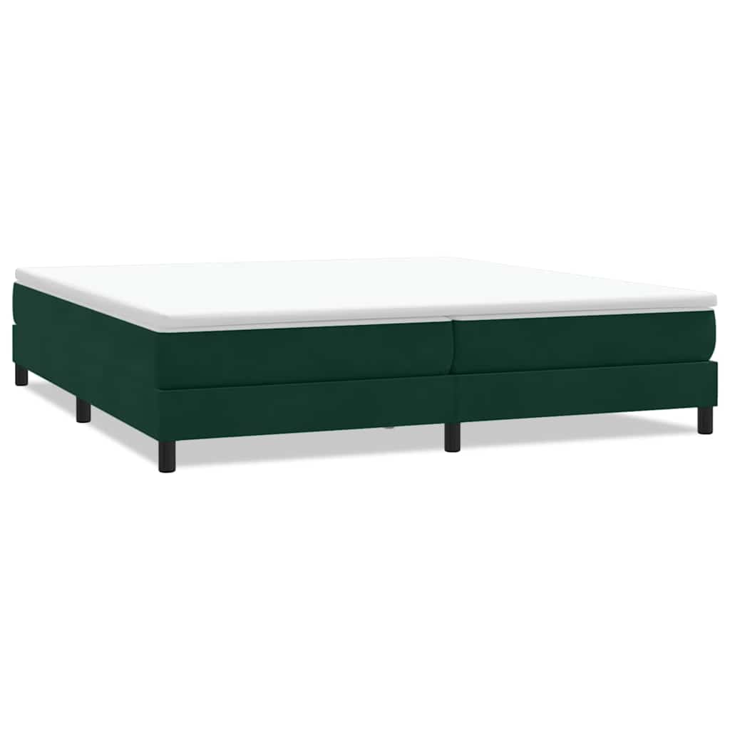 Resårsäng utan madrass mörkgrön 200x210 cm sammet