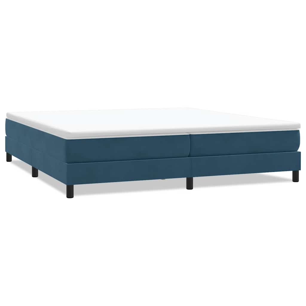 Resårsäng utan madrass mörkblå 200x210 cm sammet