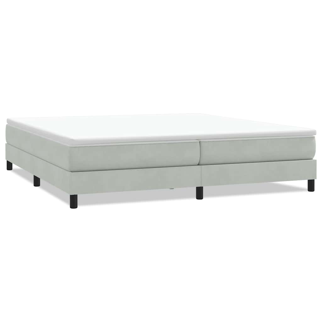 Resårsäng utan madrass ljusgrå 200x220 cm sammet