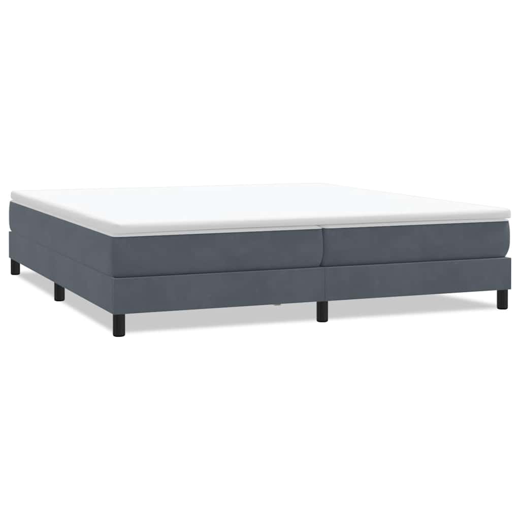 Resårsäng utan madrass mörkgrå 200x220 cm sammet