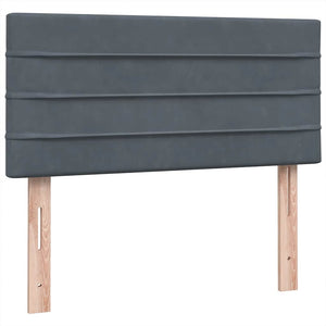 Ramsäng med madrass mörkgrå 80x210 cm sammet