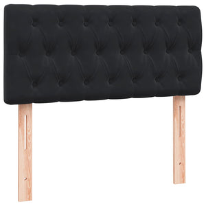 Resårsäng med madrass och LED svart 80x220 cm sammet