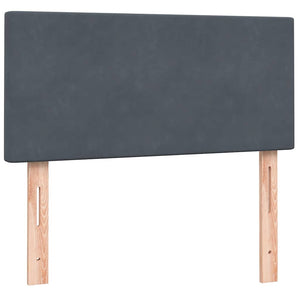 Ramsäng med madrass mörkgrå 80x210 cm sammet