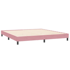 Ramsäng med madrass rosa 180x210 cm sammet