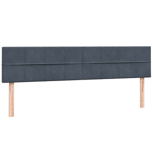 Ramsäng med madrass mörkgrå 180x210 cm sammet