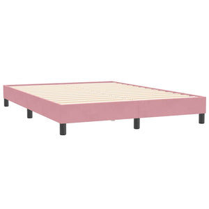 Ramsäng med madrass rosa 140x210 cm sammet