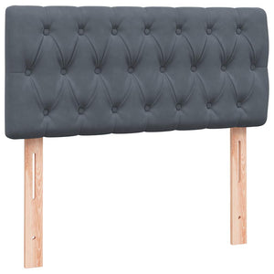 Ramsäng med madrass mörkgrå 80x220 cm sammet