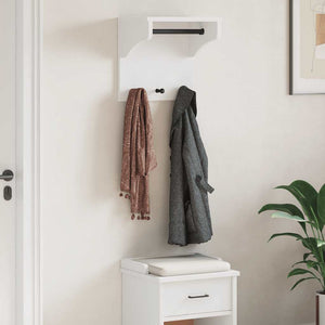 Vägghängd klädhängare SANDNES vit 43x30x42 cm massiv trä furu