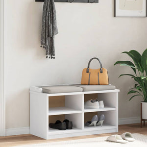 Hallbänk SANDNES vit 87x40x50 cm massiv trä furu