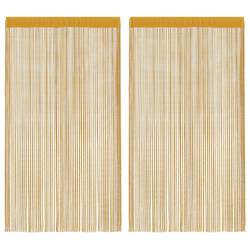 Stränggardiner 2 st guld 140x250 cm