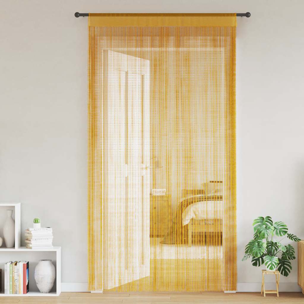 Stränggardiner 2 st guld 140x250 cm