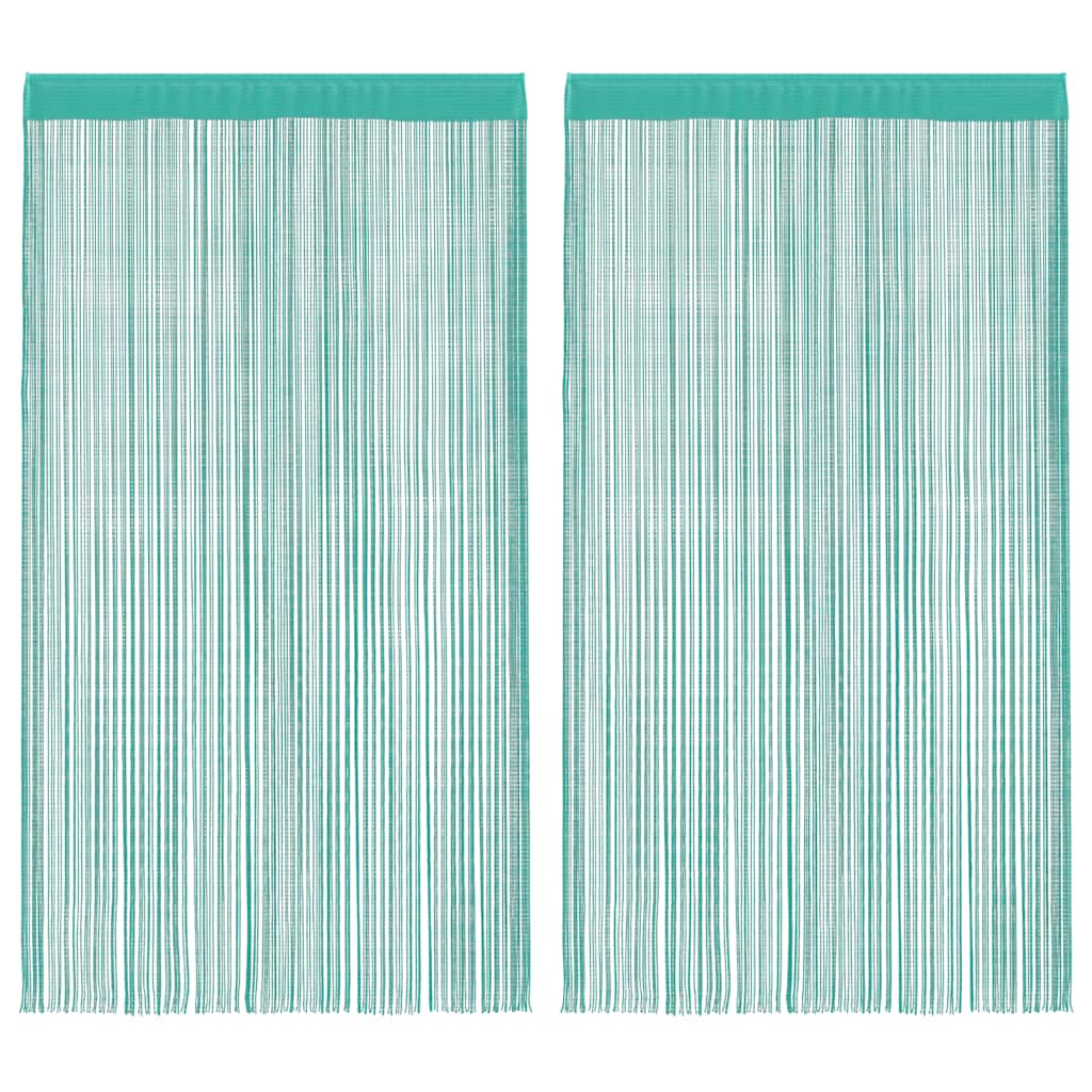 Stränggardiner 2 st turkos 140x250 cm