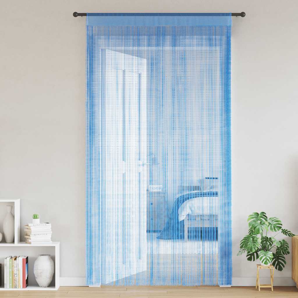 Stränggardiner 2 st ljusblå 100x250 cm