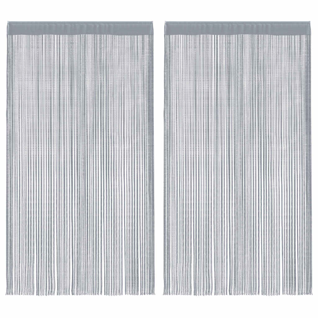 Stränggardiner 2 st ljusgrå 100x250 cm