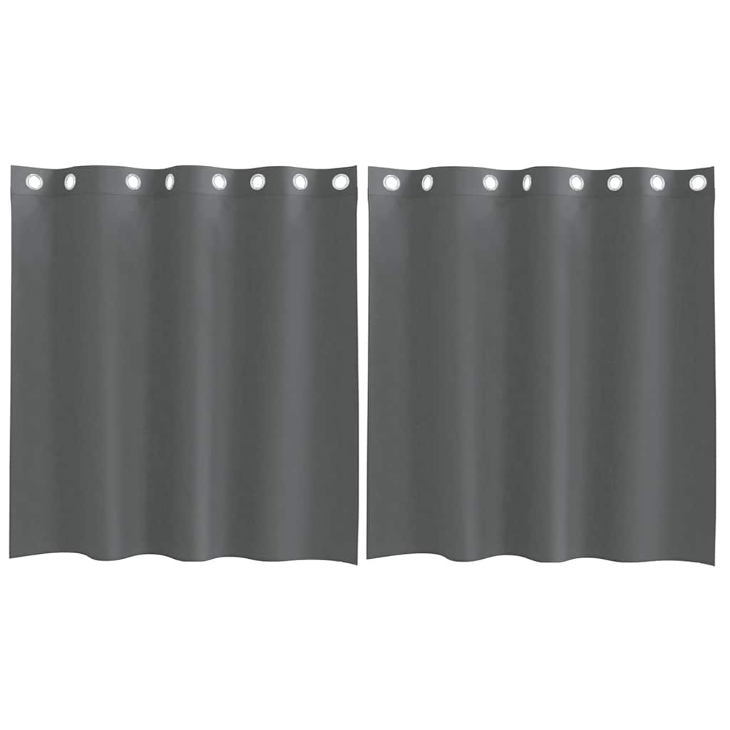 Voile gardiner med genomföringar 2 st mörkgrå 140x140 cm