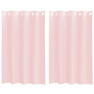 Voile gardiner med genomföringar 2 st ljusrosa 140x175 cm