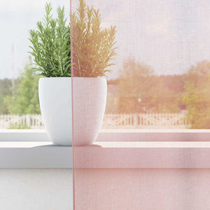 Voile gardiner med genomföringar 2 st ljusrosa 140x245 cm