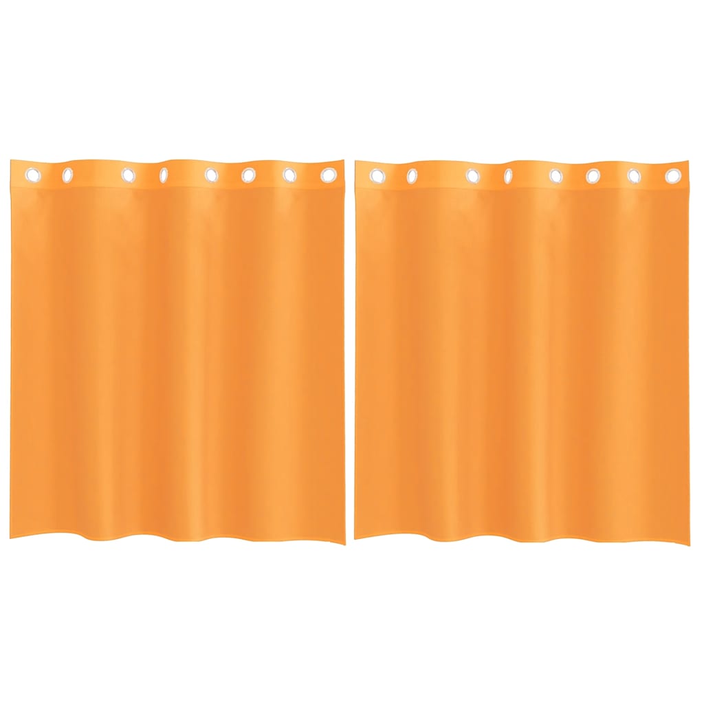 Voile gardiner med genomföringar 2 st orange 140x140 cm