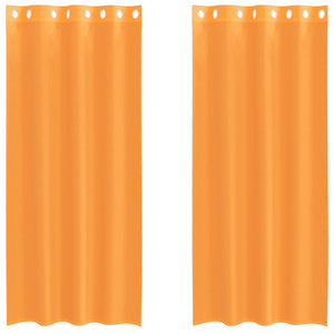 Voile gardiner med genomföringar 2 st orange 140x245 cm
