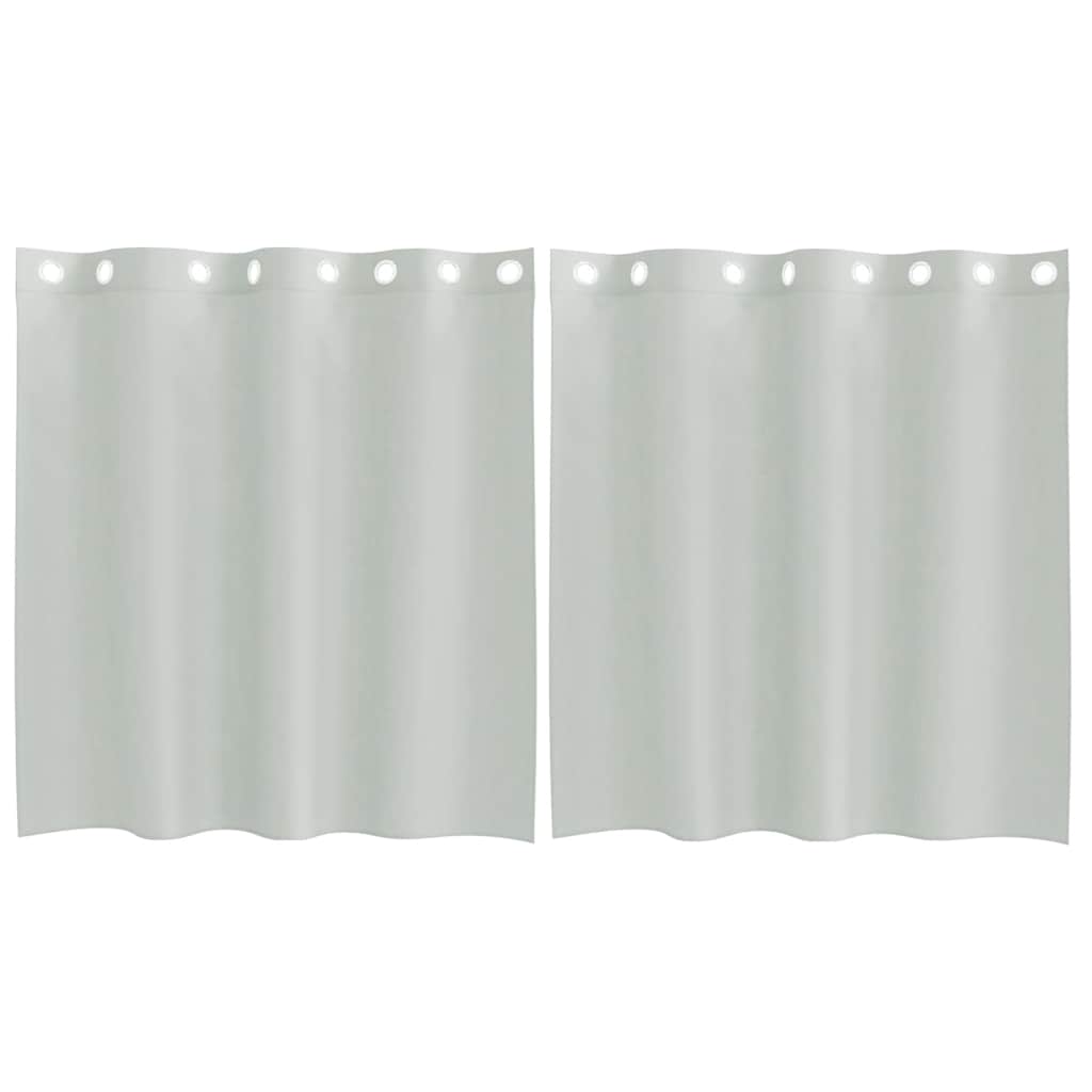 Voile gardiner med genomföringar 2 st ljusgrå 140x140 cm