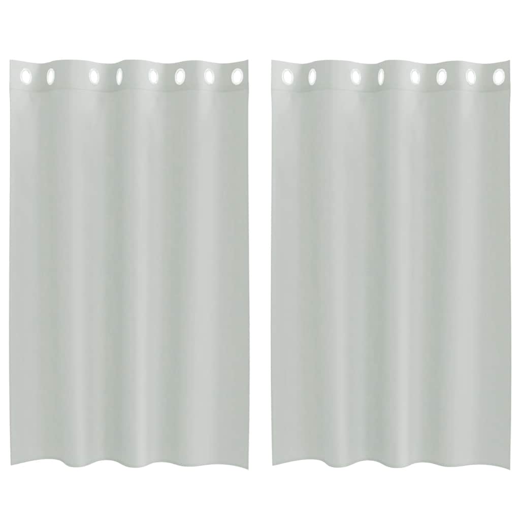 Voile gardiner med genomföringar 2 st ljusgrå 140x175 cm