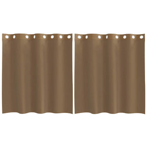 Voile gardiner med genomföringar 2 delar ljusbrun