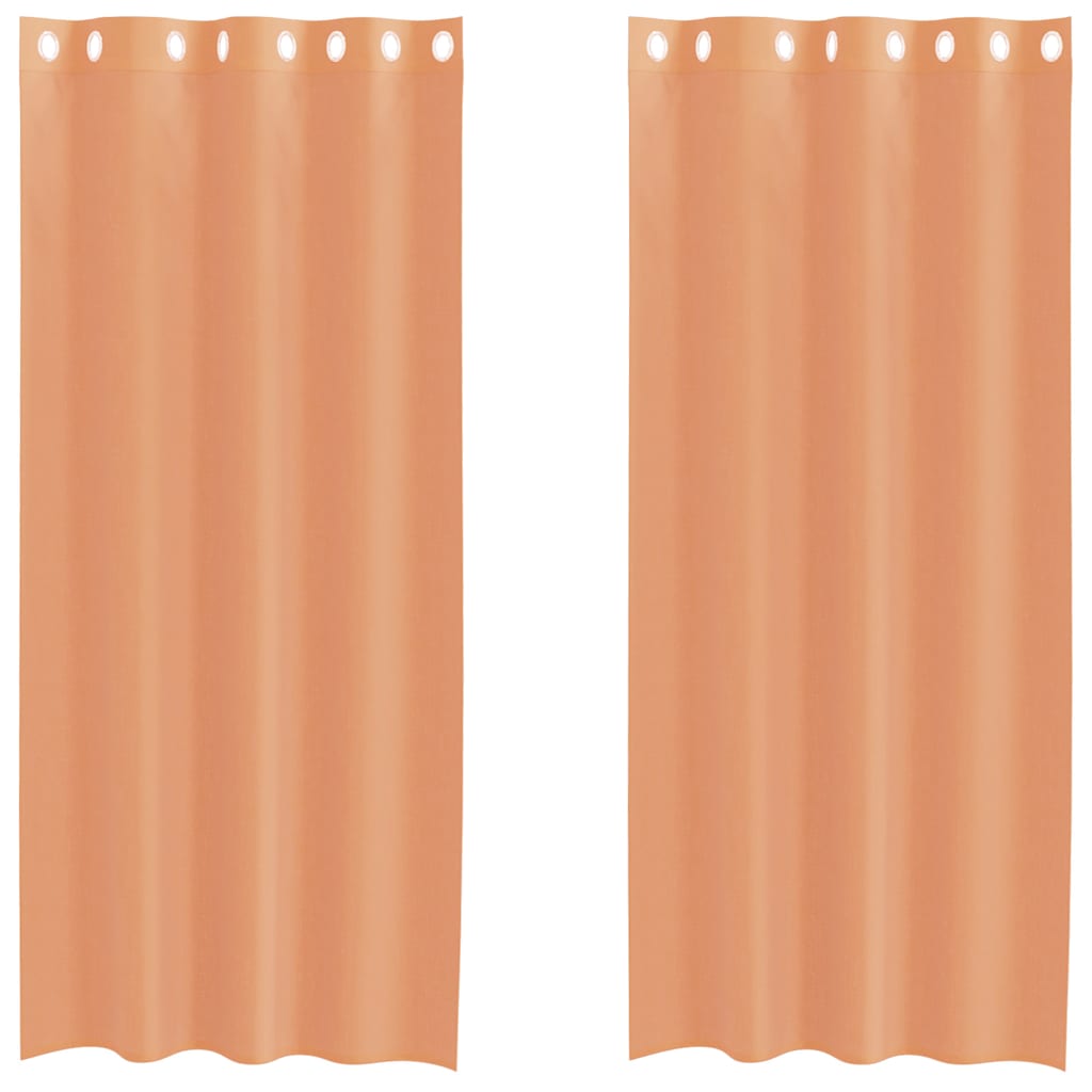 Voile gardiner med genomföringar 2 st terrakotta