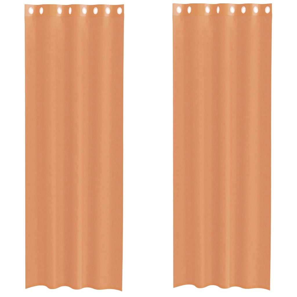 Voile gardiner med genomföringar 2 st terrakotta
