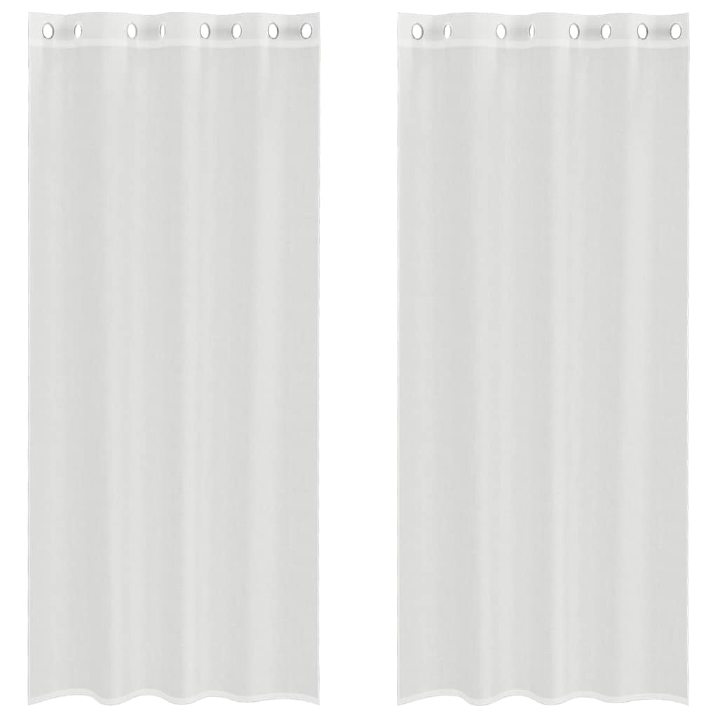 Voile gardiner med genomföringar 2 st vit