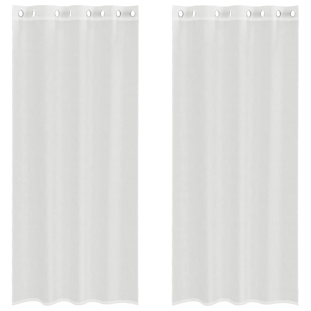 Voile gardiner med genomföringar 2 st vit
