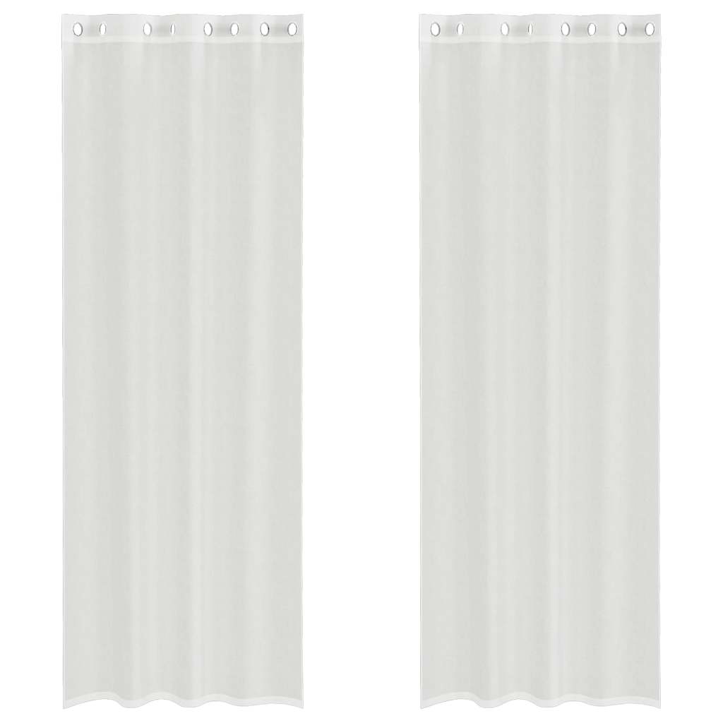 Voile gardiner med genomföringar 2 st vit