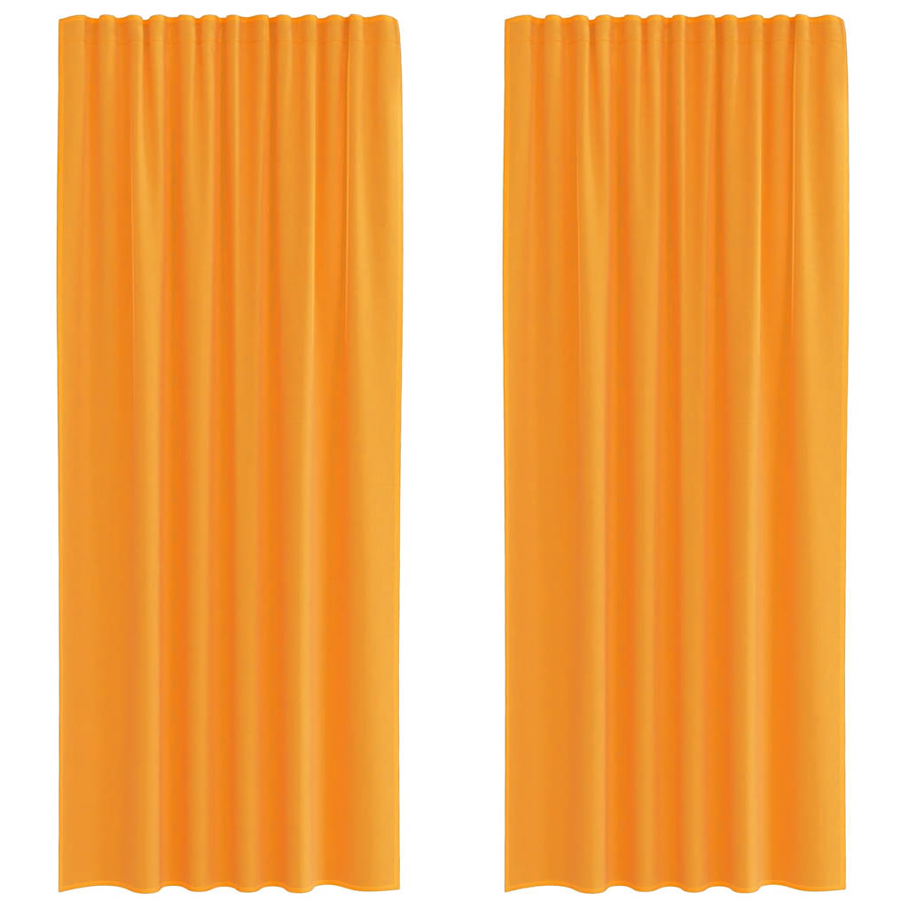 Voile gardiner med stångfickor 2 st orange