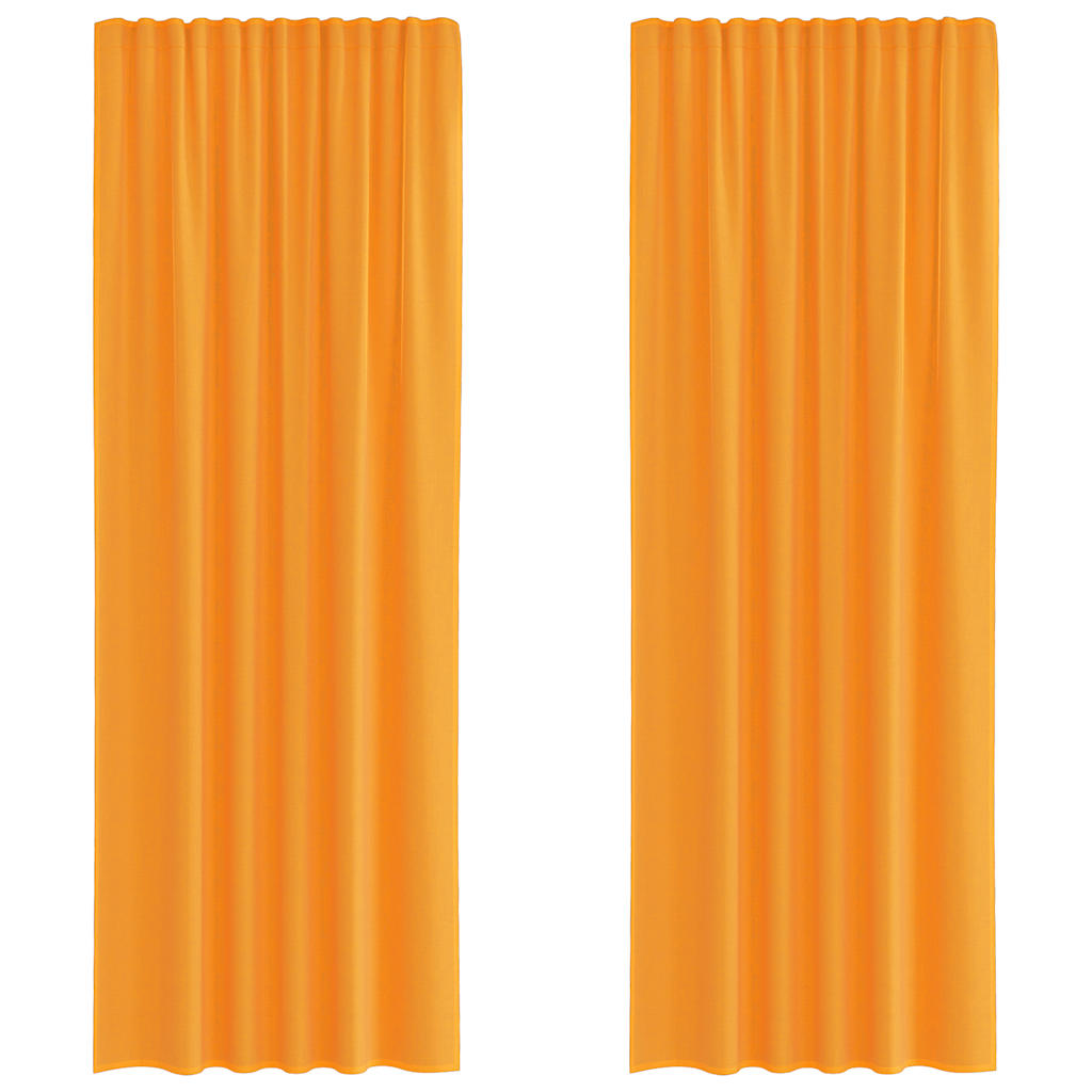 Voile gardiner med stångfickor 2 st orange