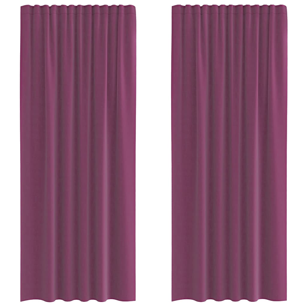 Voile gardiner med stångfickor 2 st lila